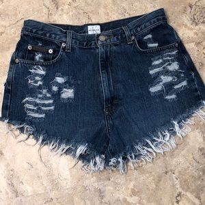 Calvin Klein Distressed Blue Jean Shorts Women 10